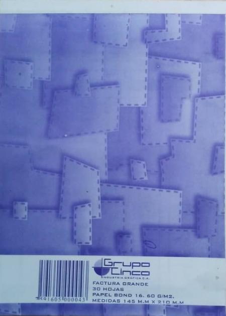 Talonario de Facturas Grande 30 Hojas - 145x210mm