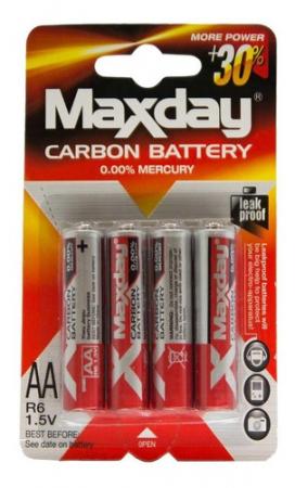 Bateria Carbon Aa Maxday X 4