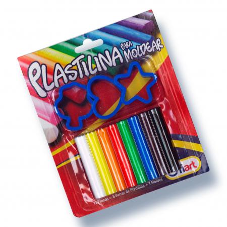 Caja de Plastilina 8 Barras con 3 Moldes Ofiart Ref. Of-e4