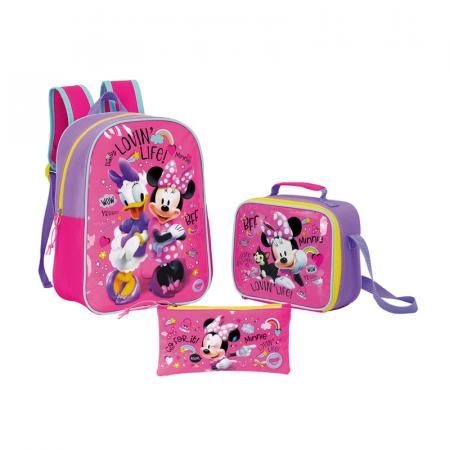 Combo Morral + Lonchera + Cartuchera Minnie Disney Ref. 959092