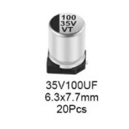 Pa6 Capacitadores Aluminio 100uf 35v 6.3*7.7mm X2 Unidades