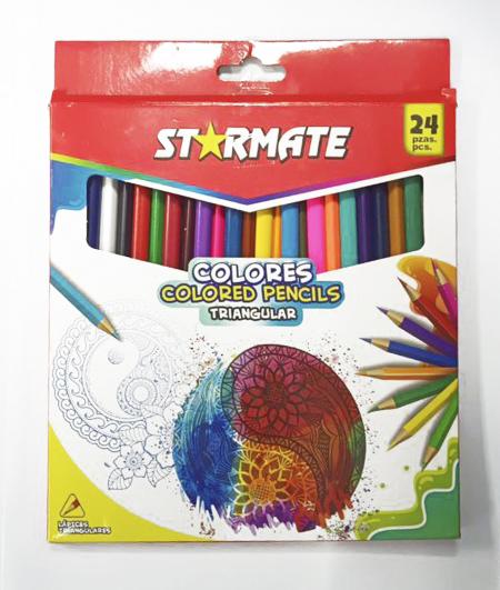 Caja de Creyones Triangulares Jumbo X24 Colores Starmate